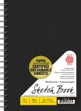 661670908272 Pentalic Sketch Book: Wirebound 8"X5.5" Black