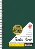 661670908296 Pentalic Sketch Book: Wirebound 8"X5" Green