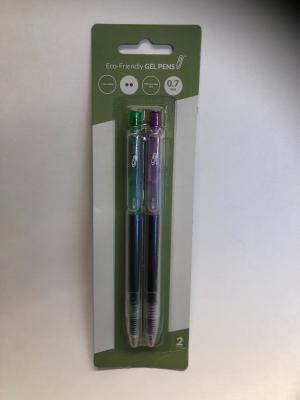 680087007569 Eco Friendly Retractable Gel Pens: 2pk Green/Purple