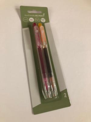 680087007576 Eco Friendly Retractable Gel Pens: 2 Pk Pink/Orange